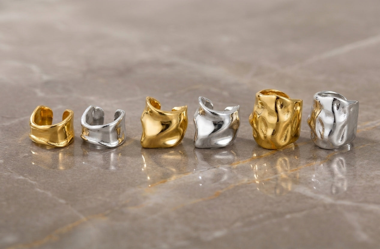 Minimalist All-match Irregular Concave-convex Sterling Silver Ear Clip